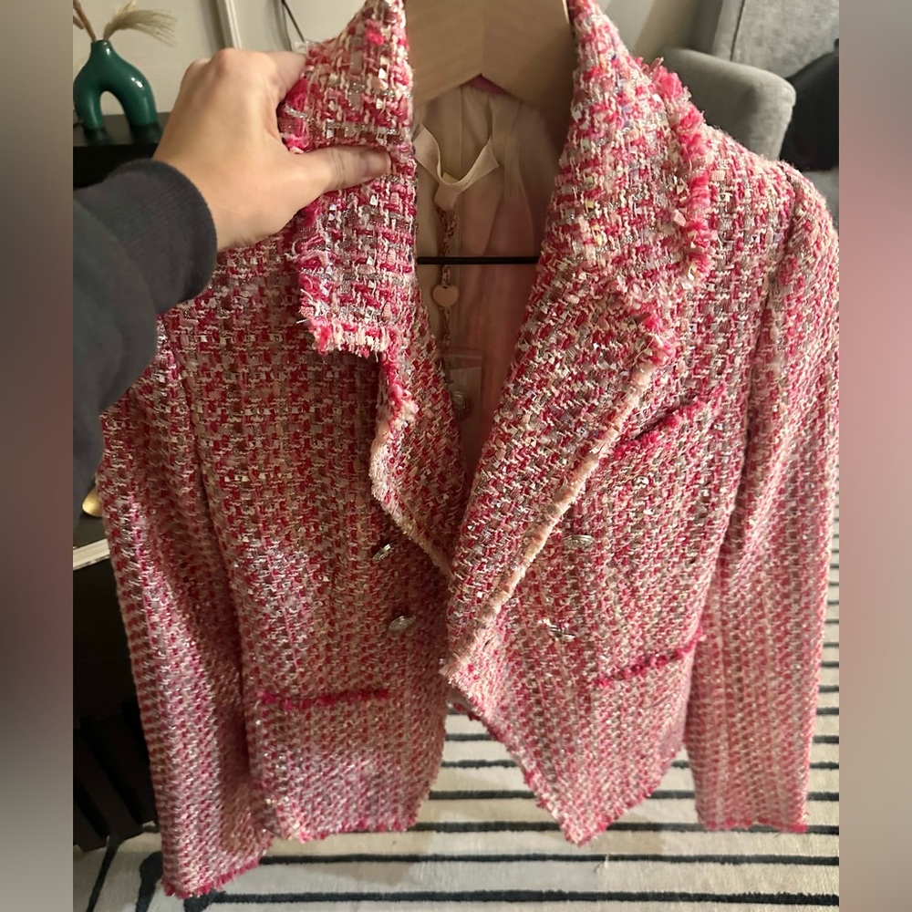 Brand new pink tweed blazer
